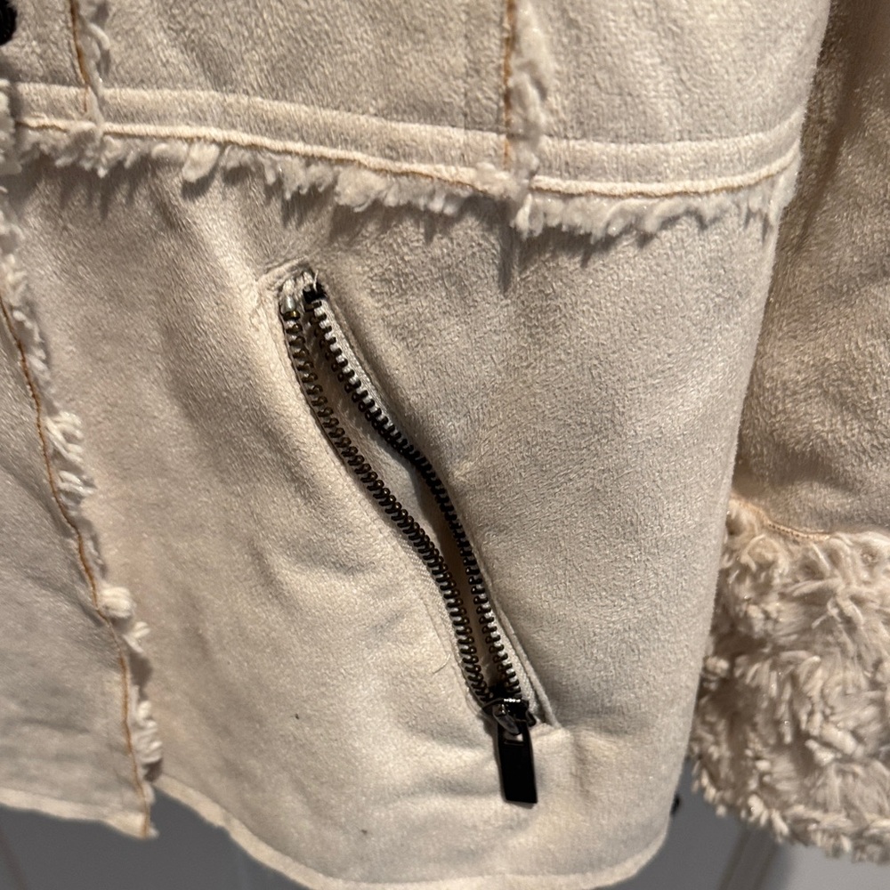 Sugarfly Cream Teddy Jacket with Faux Fur - Picture 7 of 8